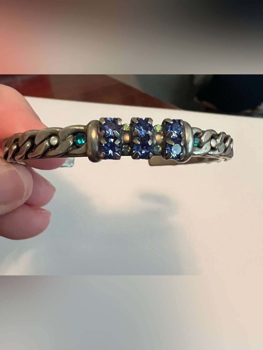 Blue Crystal Accent Silver-Tone Cuff Bracelet
Sorrelli brand